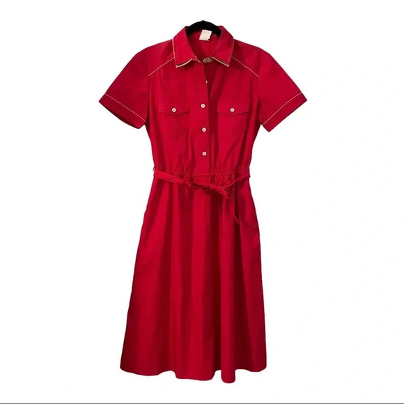Vintage Red Double Collar dress - Picture 1 of 7